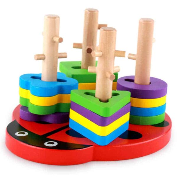 OUY Wooden Shape Color Awareness Toy Beetle Four Posts Columns Building Blocks Children Puzzle Educational Toys.jpg q50 1 Le3ab Store