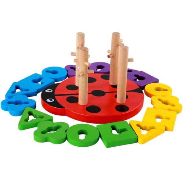 OUY Wooden Shape Color Awareness Toy Beetle Four Posts Columns Building Blocks Children Puzzle Educational Toys.jpg q50 3 Le3ab Store