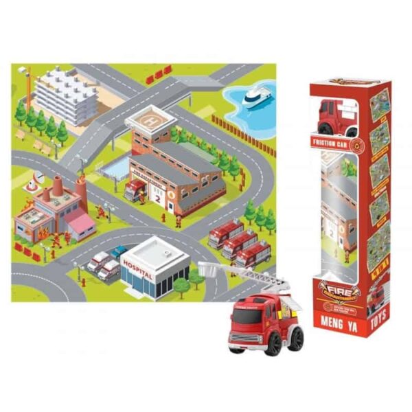 floor mat with a fire brigade car Le3ab Store
