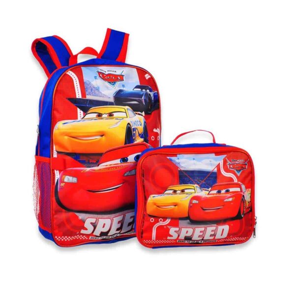 Cars Backpack with Insulated Lunch Bag
