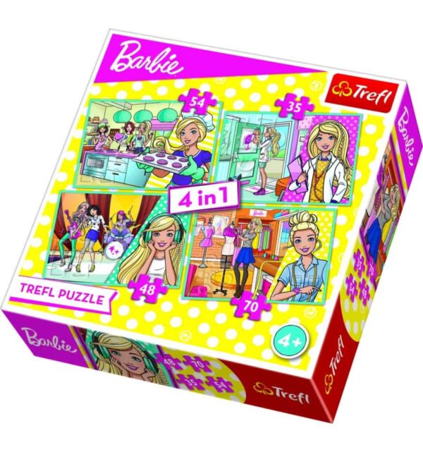 trefl puzzle barbie 4in1