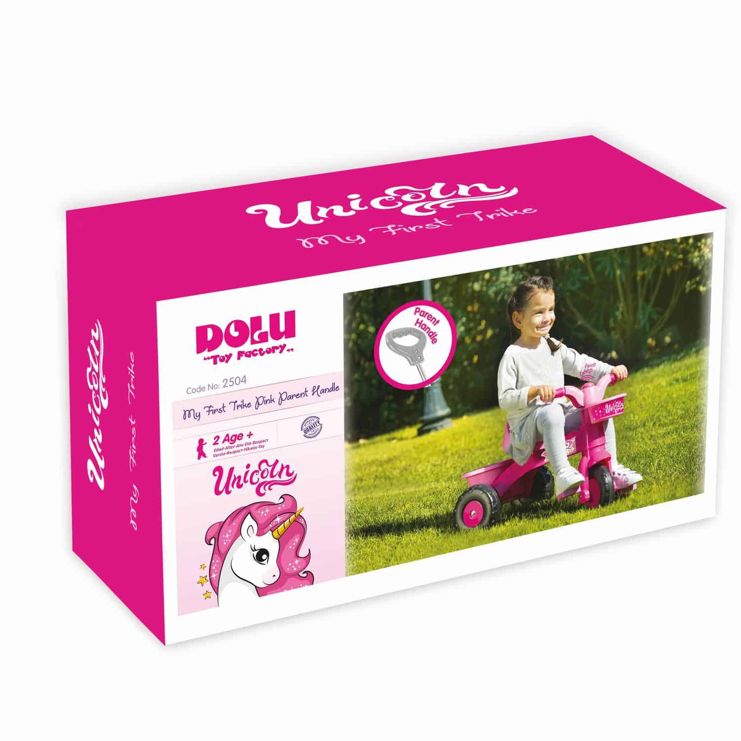 Pink Unicorn My First Trike With Handle Dolu Le3ab Store