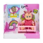 Happy Babies Moving Head Doll With Cradle 16cm Dimian - Image 4
