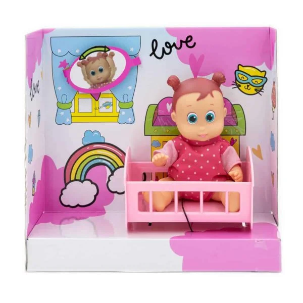 16CM Happy Babies Moving Head Doll With Cradle 1 Le3ab Store