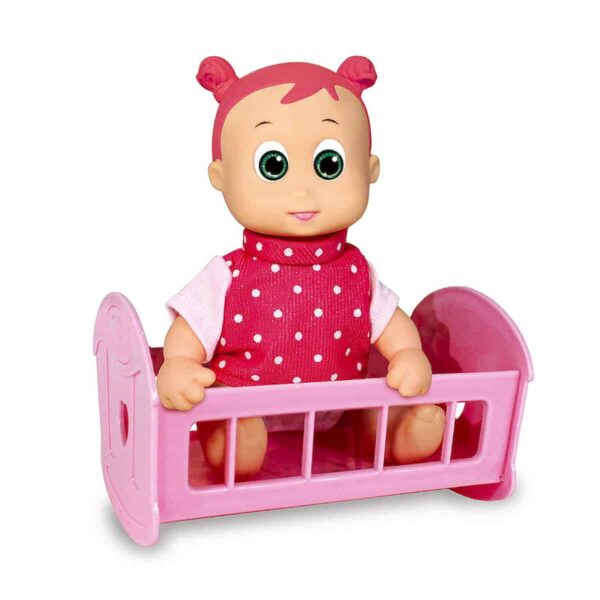 16CM Happy Babies Moving Head Doll With Cradle لعب ستور