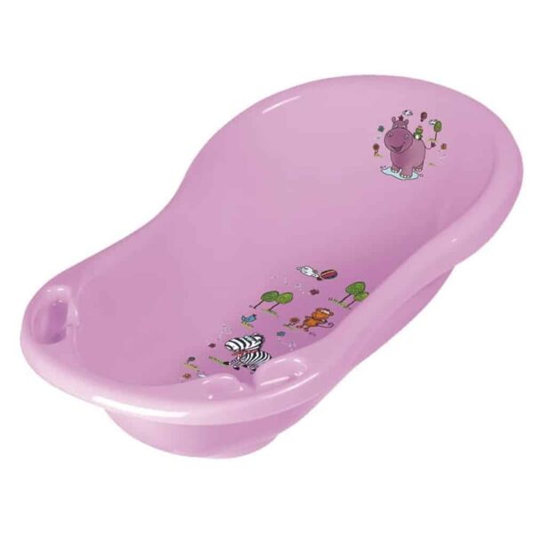 Baby Bath With Plug Hippo 84cm Lilac by Keeper Le3ab Store