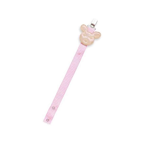 PACIFIER HOLDER PRINT DESIGN PINK BEAR Le3ab Store