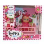 Happy Babies Moving Head Doll With Cradle 16cm Dimian - Image 5