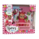 Happy Babies Moving Head Doll With Cradle 16cm Dimian - Image 5