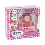 Happy Babies Moving Head Doll With Cradle 16cm Dimian - Image 2