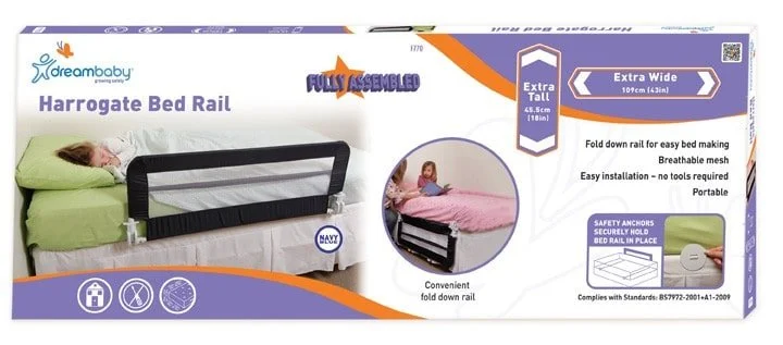 Harrogate Extra Wide Bed Rail for Kids - Navy DreamBaby - Image 4
