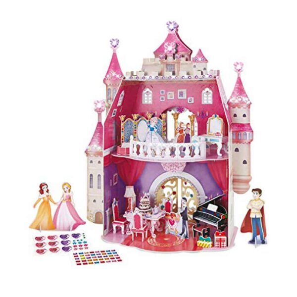 Princess Birthday Party 95 pcs 3D Princess Castle Crystal Gem Stickers 2 in 1 1 لعب ستور