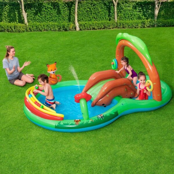 Bestway 53093 Friendly Woods Play Center 2.95M Outdoor Inflatable Kids Swimming Pool