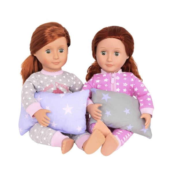BD37881 Dream Bunks Bunk Beds for Dolls Sia and Sabina sitting with pillow03 Le3ab Store