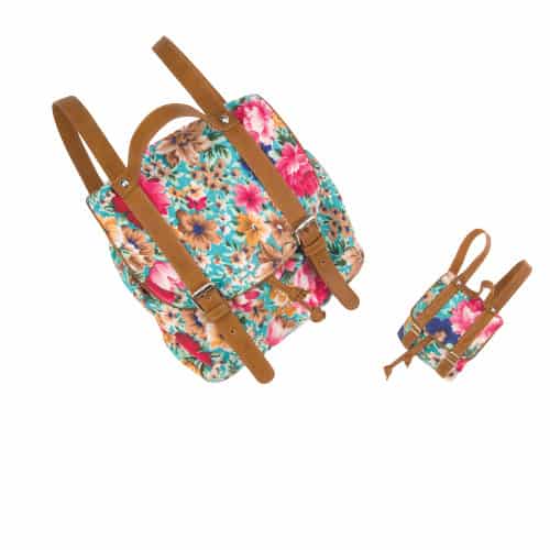 OG1711-Me-and-you-floral-backpack-knapsack-18-inch-dolls-kids-matching-fashion-accessories-twinning-school-bag-MAIN Doll & Girl Floral Knapsack - Image 1
