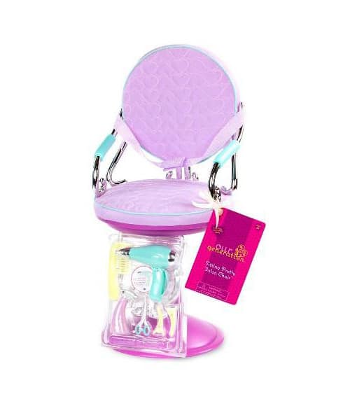 fb22fcea-2edf-40d2-8632-533856d0a2bb SITTING PRETTY SALON CHAIR- (PURPLE W/ HEART PATTERN) - Image 1