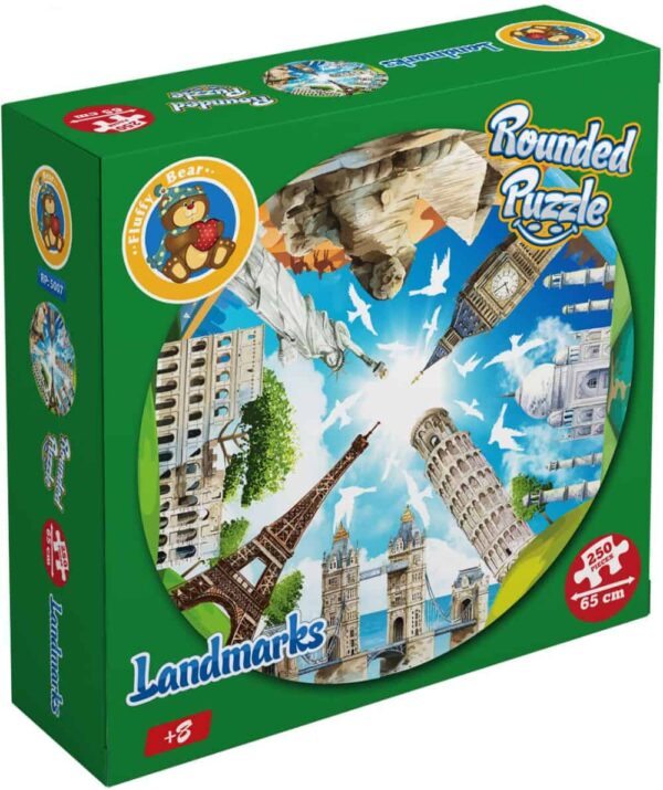 Landmarks Shaped Round Puzzle - 250 Pieces