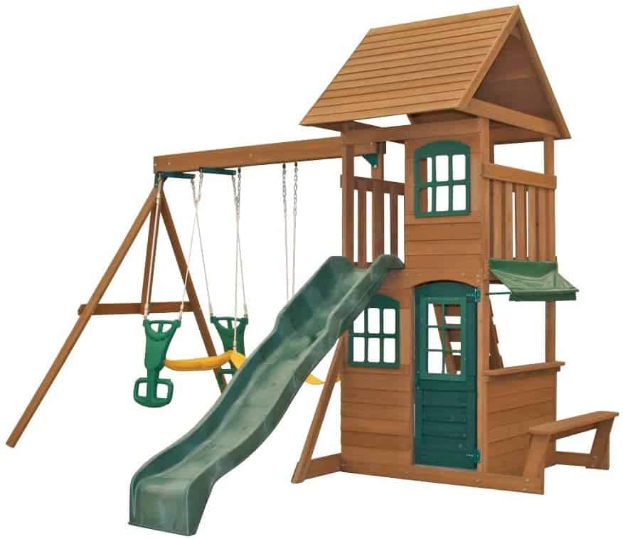61P9uNFPEZL._AC_SL1000_ OUTDOOR PLAYSET WINDALE FORT AND SWING EN71 FSC - الصورة 1