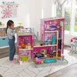 KidKraft Uptown Wooden Dollhouse with Lights & Sounds, Pool and 36 Accessories - Image 2