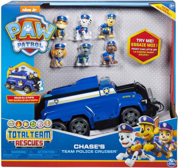 PAW Patrol Chases Total Team Rescue Police Cruiser Vehicle with 6 Pups for Kids Aged 3 and Up 1 لعب ستور