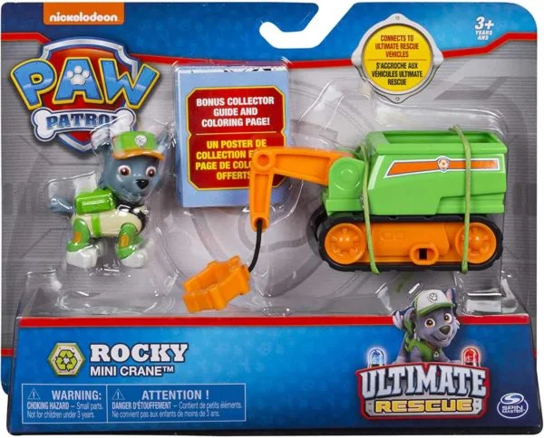 PAW Patrol Ultimate Rescue Rockys Mini Crane Cart with Collectible Figure for Ages 3 and Up 2 Le3ab Store