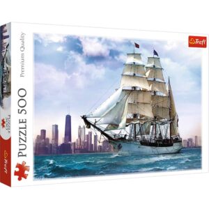 Trefl Sailing ship on the background of Chicago 500 Pieces
