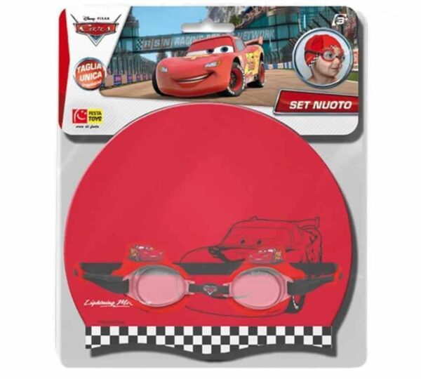 Disney Cars Cap And Swimming Goggles Set design  color may vary