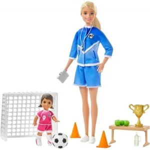 Barbie Soccer Coach Playset with 2 Dolls