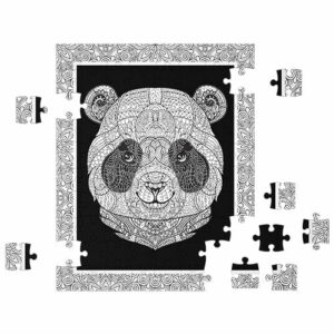 Panda – Coloring Puzzle 60 pieces - Fluffy Bear