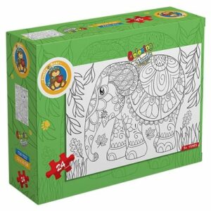 Elephant – Coloring Puzzle 24 pieces - Fluffy Bear