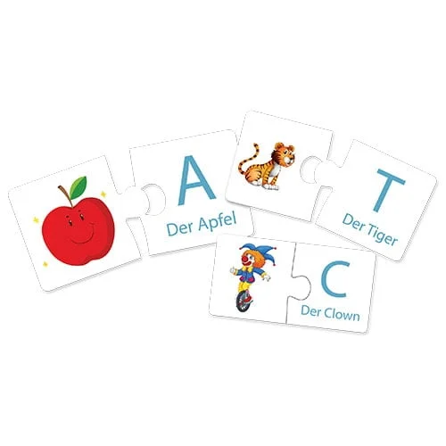 Match & Learn – Deutsches Alphabet 26 Self Correcting Puzzle Sets - Fluffy Bear