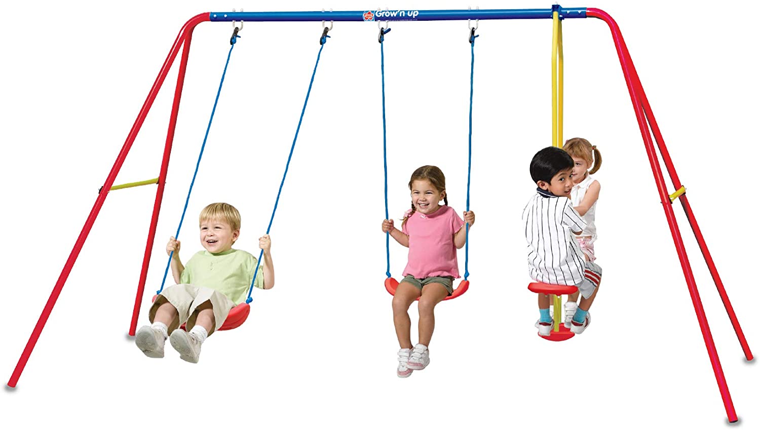 Heracles Triple Swing Set Heracles Triple Swing Set with Slide Grow 'n Up - Image 1