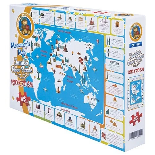 Monuments Map puzzle 48 pieces - Fluffy Bear