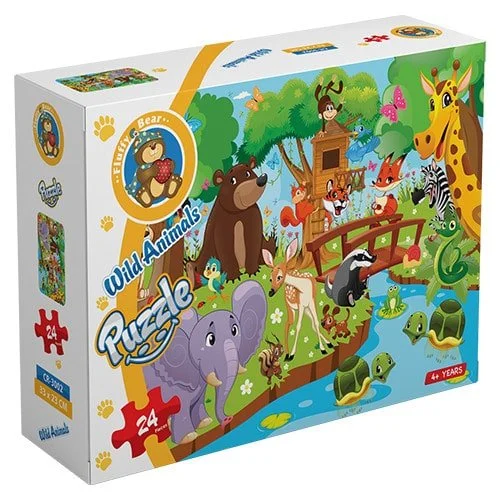 Wild Animals – puzzle 24 pieces - Fluffy Bear