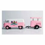 Motormax Volkswagen VW T2 van & Ice Cream Trailer 1:24 Pink UK Seller - Image 2