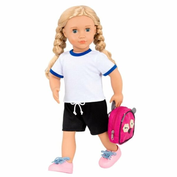 18 Posable School Doll with Storybook & Accessories - Hally Our Generation
