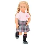 Posable School Doll with Storybook Accessories Hally 46cm Our Generation - Image 5