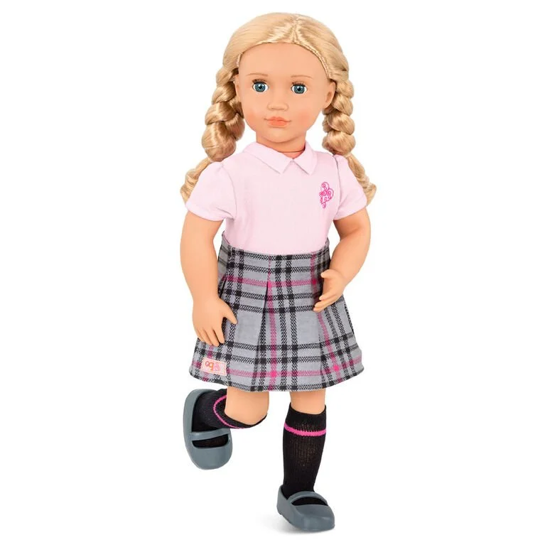Posable School Doll with Storybook Accessories Hally 46cm Our Generation - Image 5