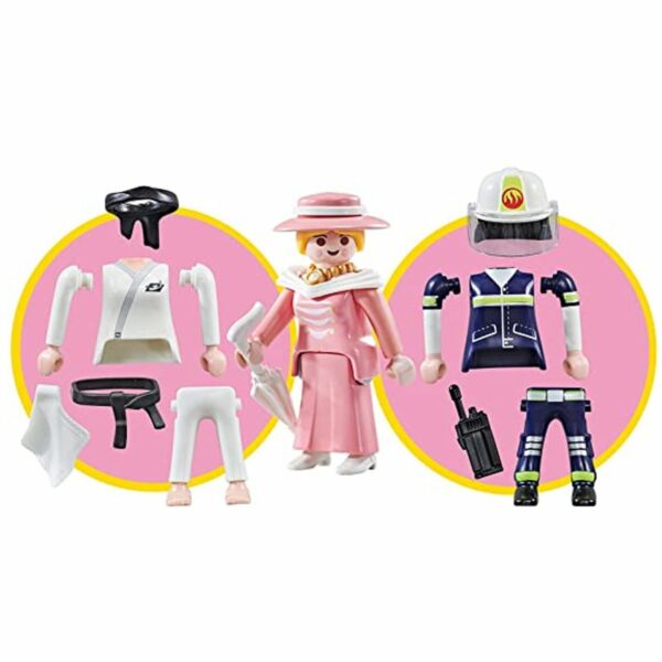 Interchangeable Girl Dress Fire fighter or Karate Playmobil