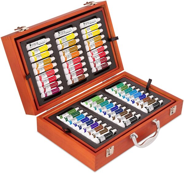 117pc Painting Set with Pencils and Pastels – Wooden Art Case Craftabelle