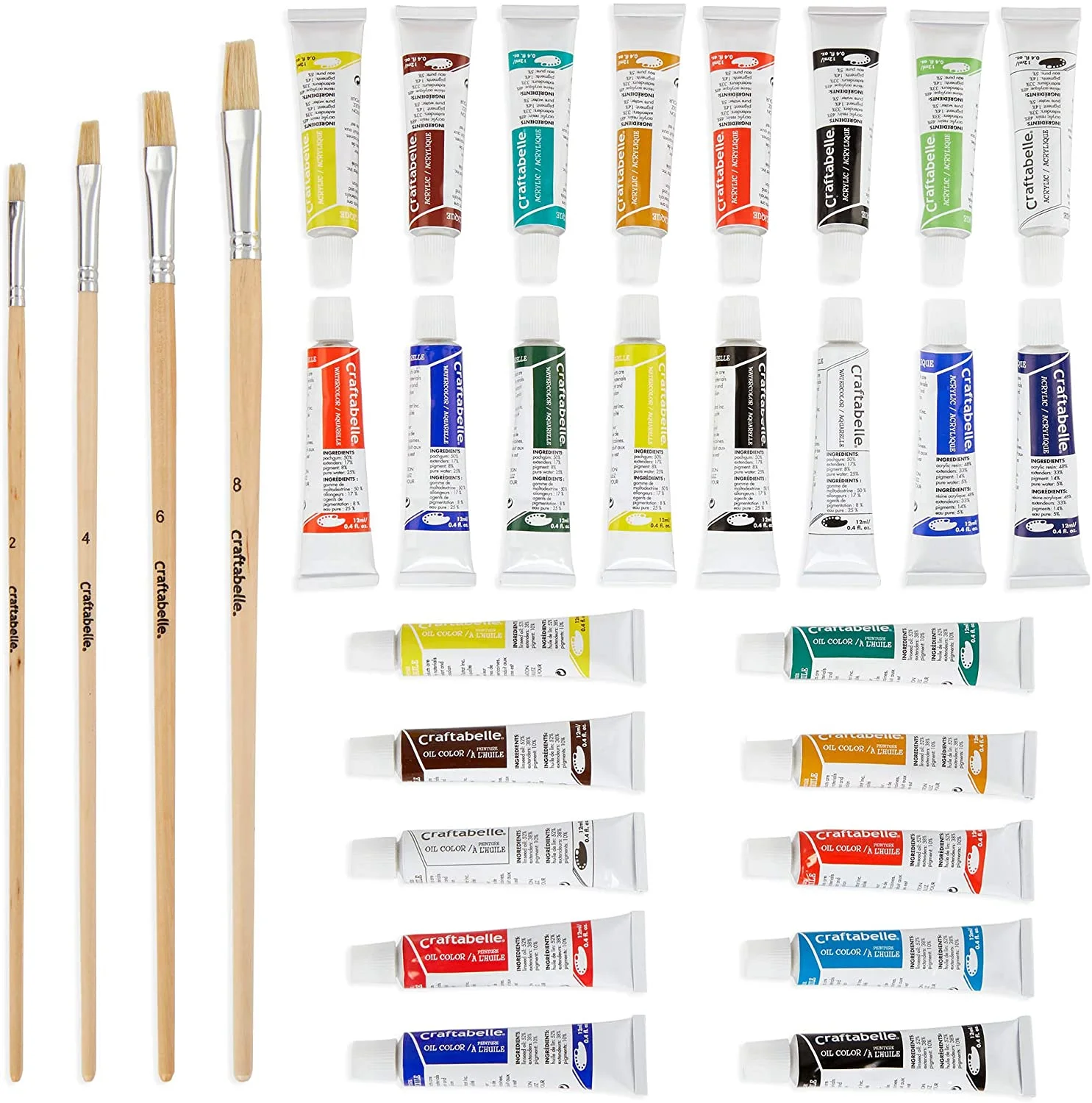 34pc Set with Paint Supplies – Wooden Italian Easel Craftabelle - Image 5