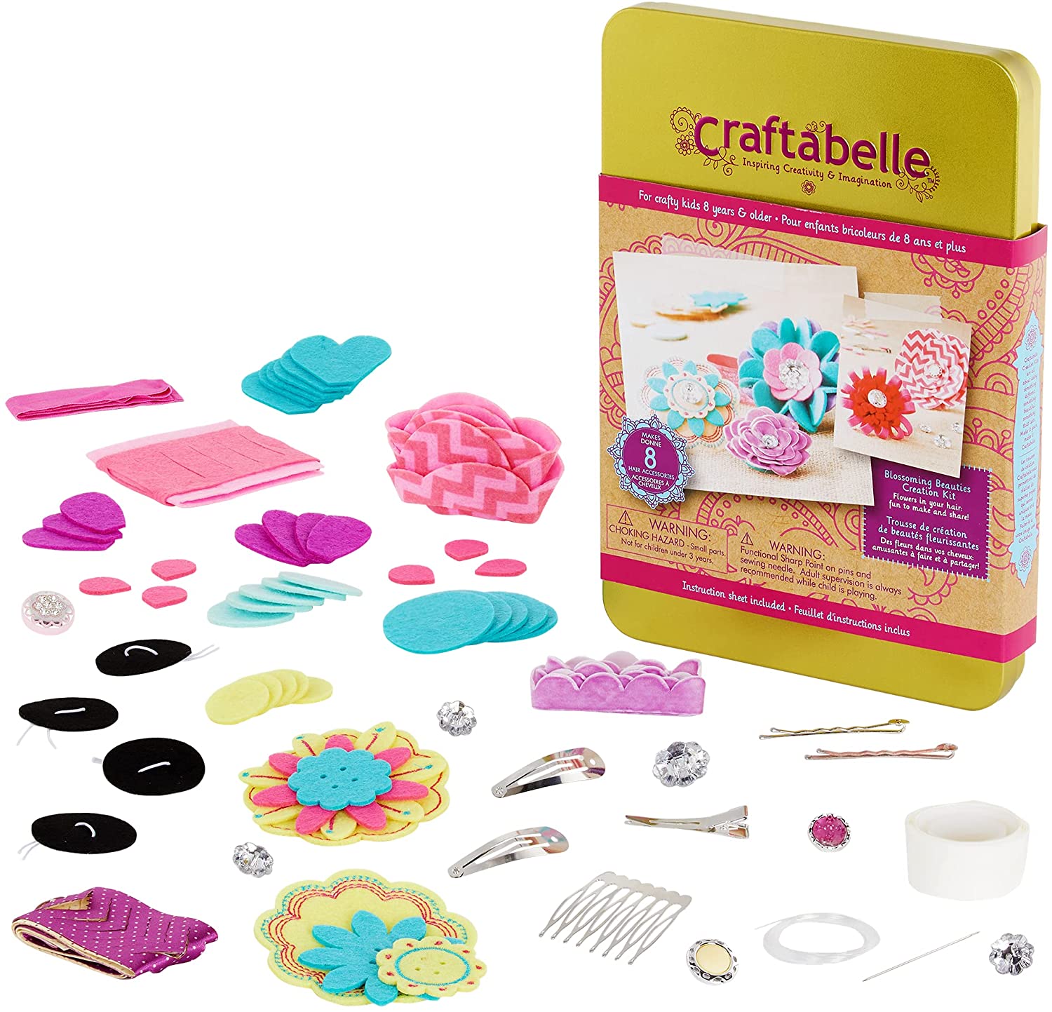 Flower Hair Accessories Kit – 150pc Set with Felt Shapes Buttons Craftabelle Flower Hair Accessories Kit – 150pc Set with Felt Shapes Buttons Craftabelle