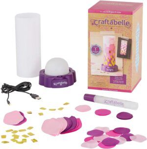 Lampshade Decorating Kit – 323pc LED Lamp Set with Fabric Accessories Craftabelle