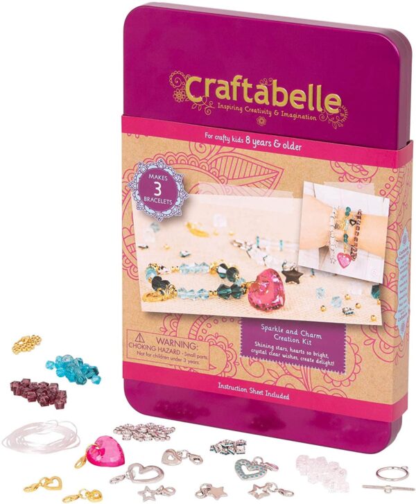 Bracelet Making Kit – 141pc Jewelry Set with Crystal Beads Craftabelle