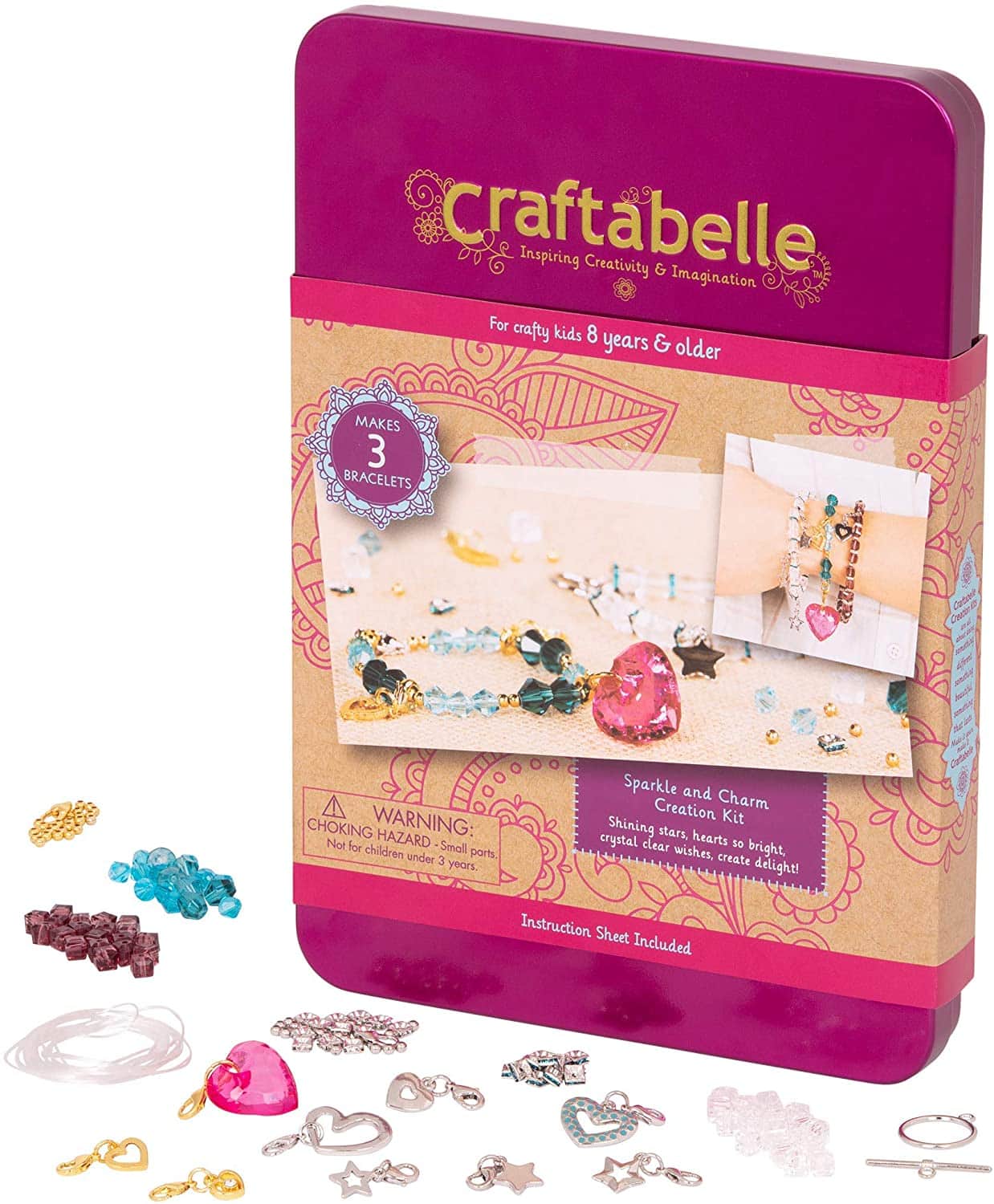 Bracelet Making Kit – 141pc Jewelry Set with Crystal Beads Craftabelle Bracelet Making Kit – 141pc Jewelry Set with Crystal Beads Craftabelle