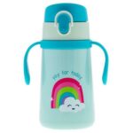 Stephen Joseph Double Wall Stainless Steel Bottle With Handle Rainbow