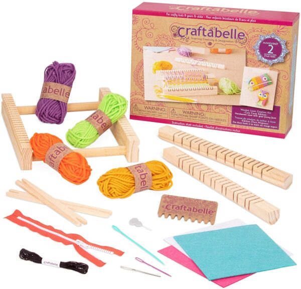 Wooden Loom Creation Kit – Beginner Knitting Loom Kit – 19pc Craftabelle