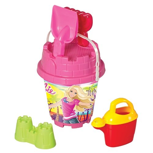 Barbie MEDIUM Round castle Bucket Set Multi color with Water spray (4 PCS) Dede