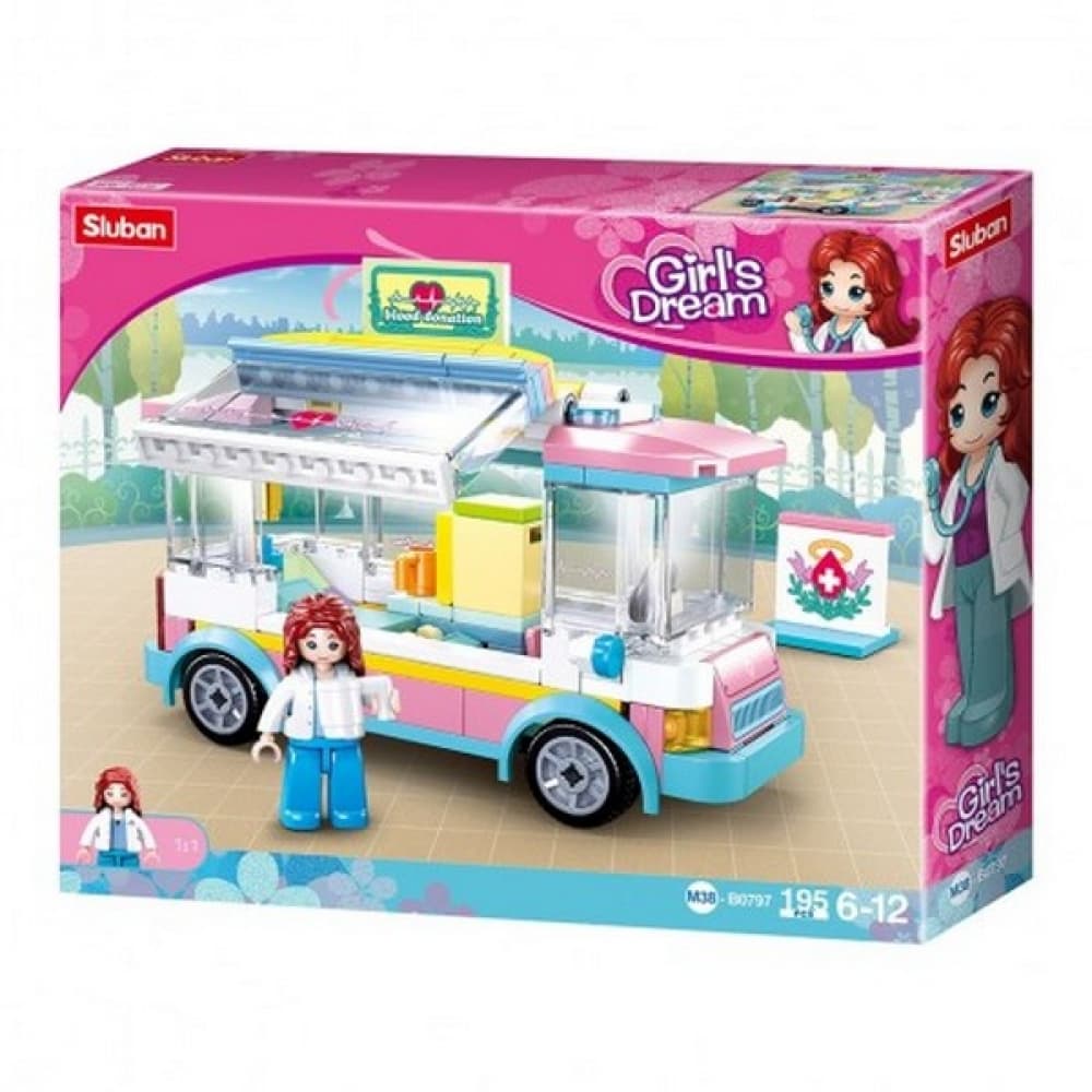 Girls Dream Car Medical Support 195 Parts Sluban Girls Dream Car Medical Support 195 Parts Sluban