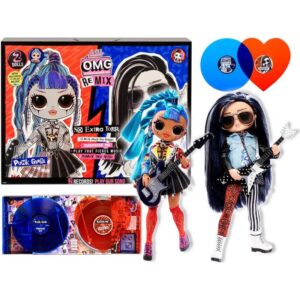 L.O.L. Surprise! O.M.G. Remix Rocker Boi and Punk Grrrl 2pk – 2 Fashion Dolls with Music